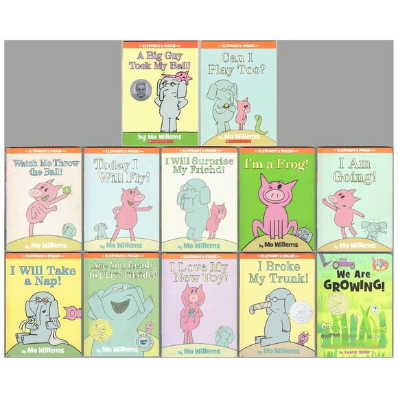 Children’s Lot of 12 MO WILLEMS Elephant & Piggie Books and Metal Bookends - Picture 2 of 7